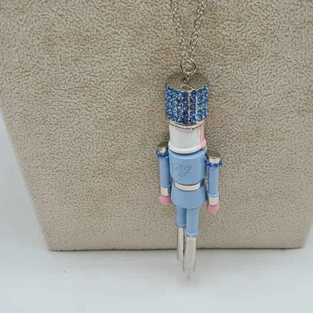 Betsey Johnson Blue Nutcracker Pendant NEW NWT